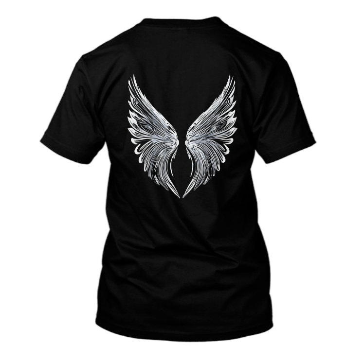 Camiseta AIWASS Asas de anjo - Preta